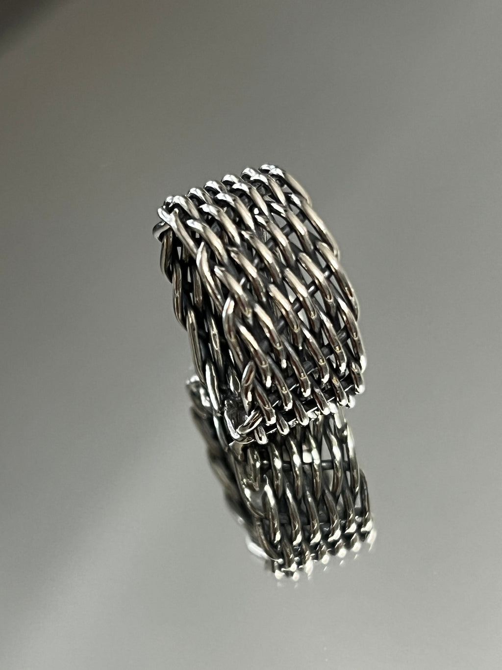 Wide Weaved Men's Ring – 925 Sterling Silver