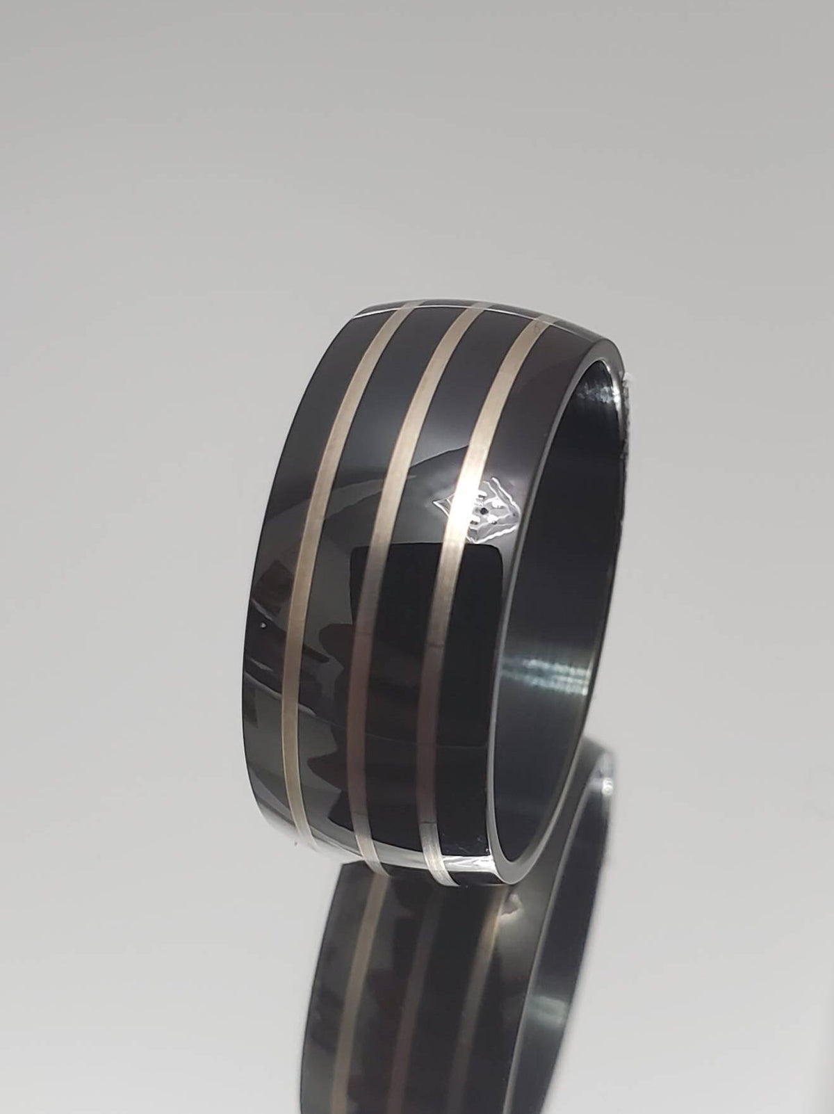 Black 3 Stripe Ring