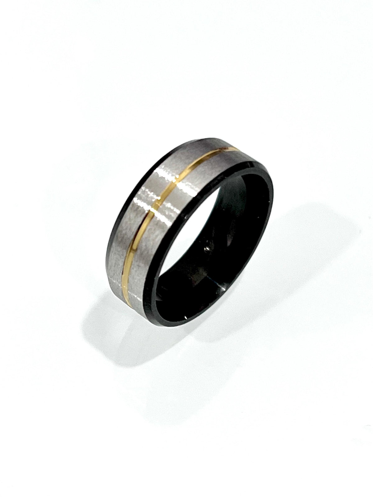 Gold Stripe Ring – 8mm Band Width