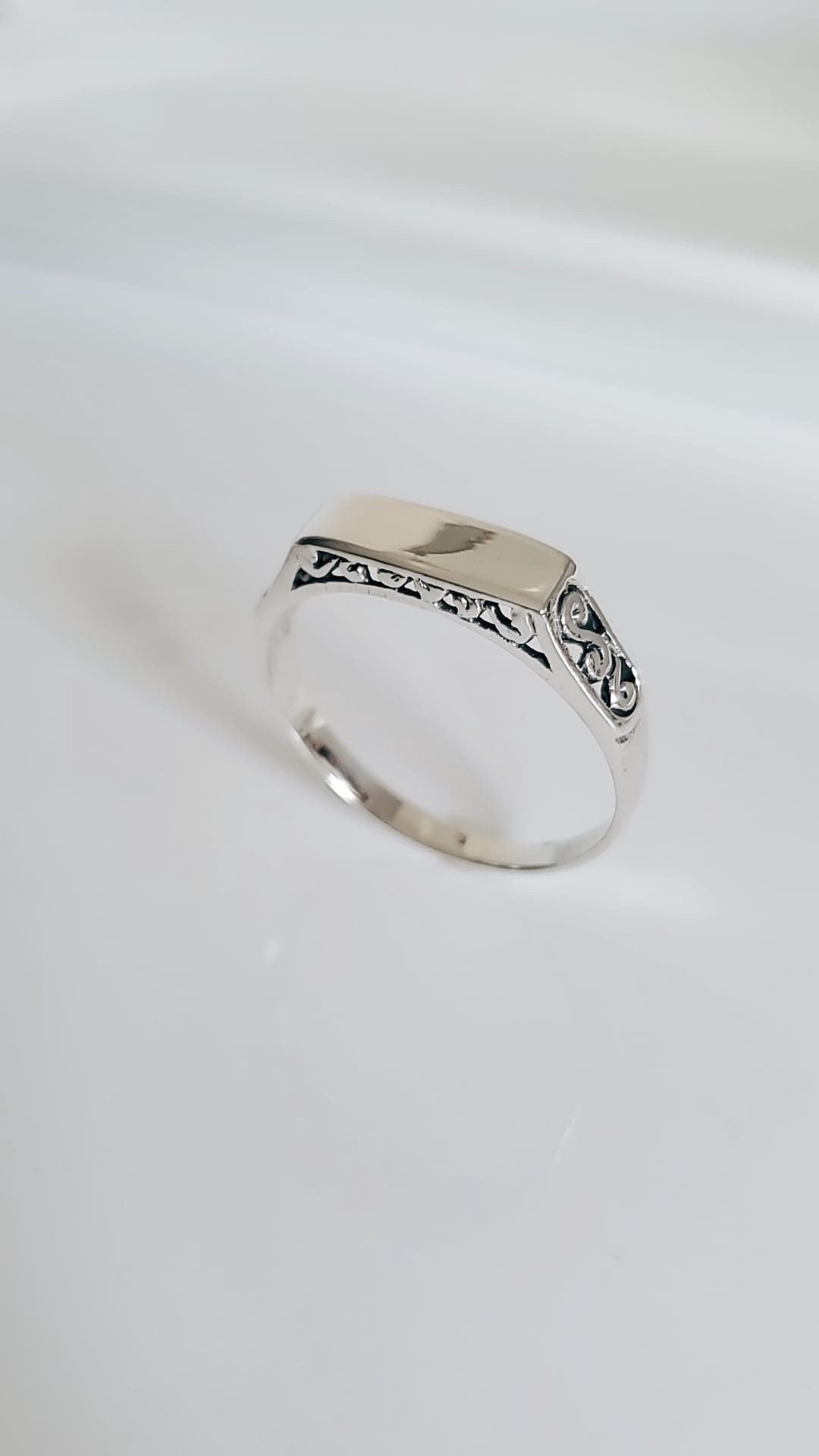 Oxidized Sterling Silver Design Ring