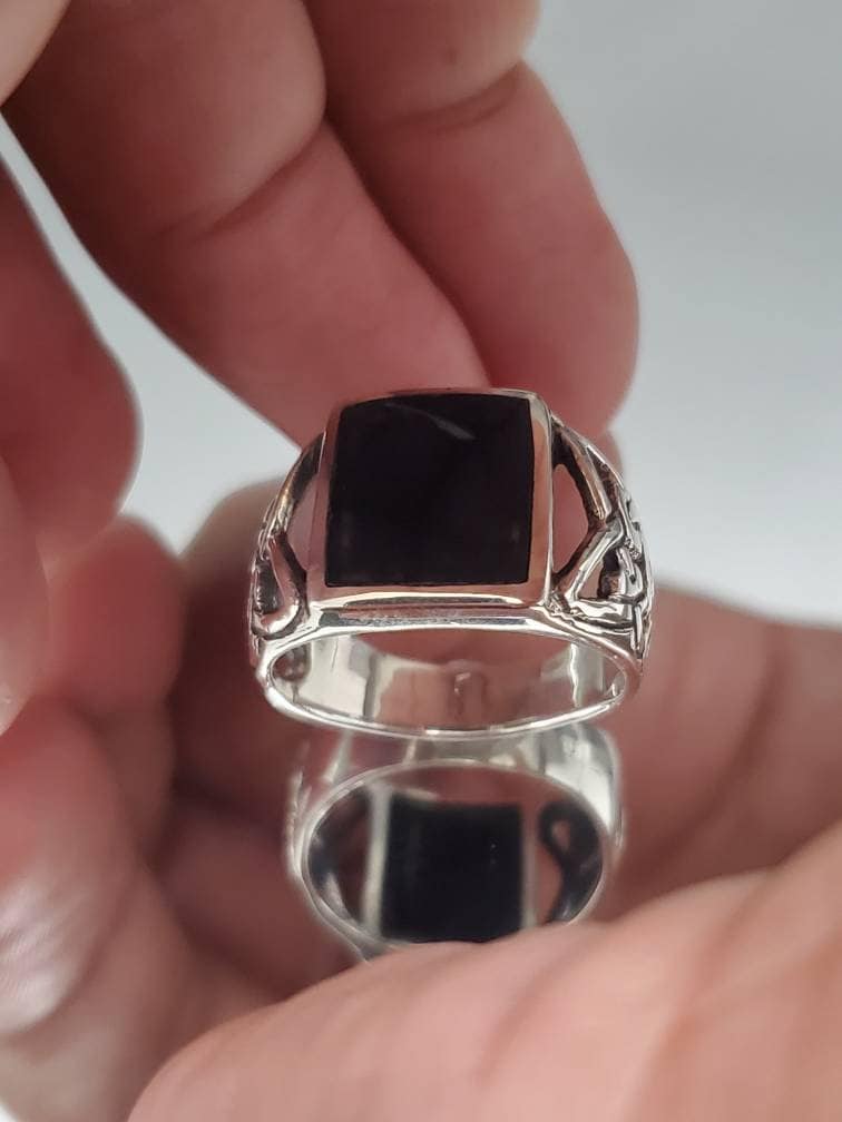 Onyx Celtic Ring