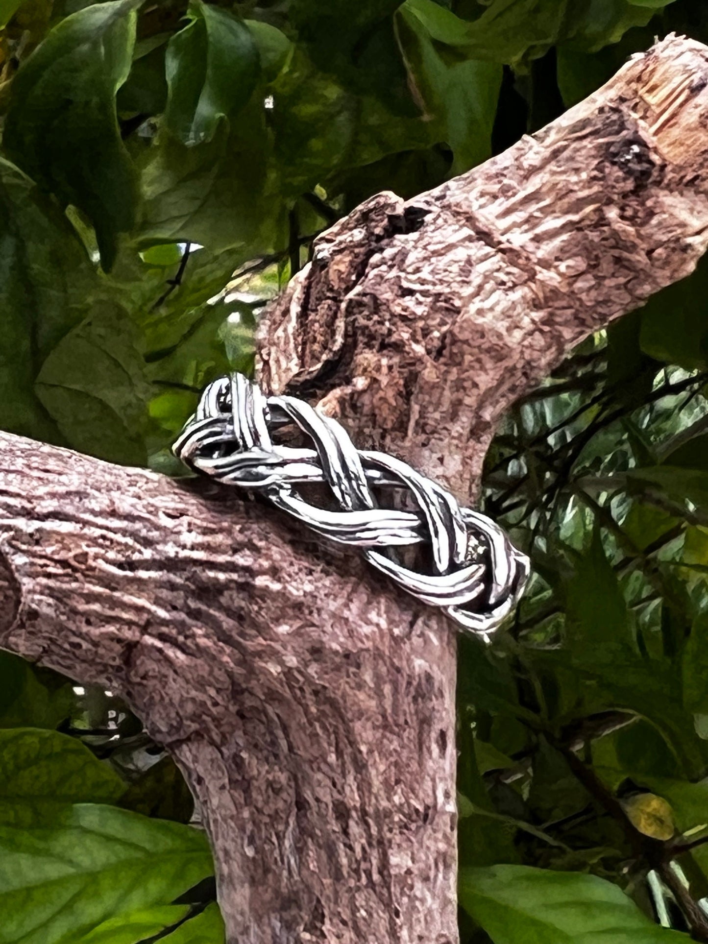 Love Intertwined Braided Sterling Silver Men's Ring