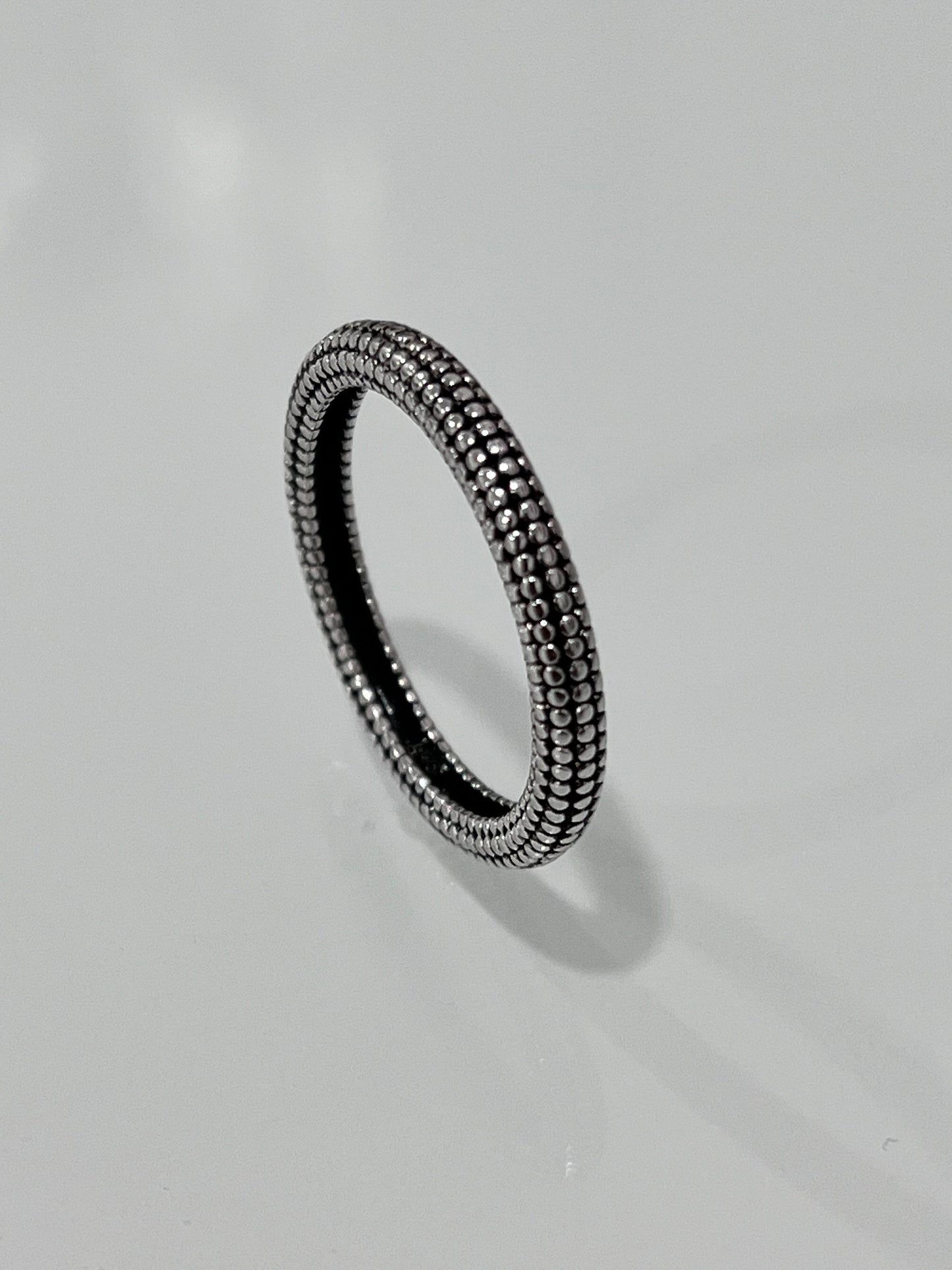 Beaded Ring, Sterling Silver Band Unisex Band