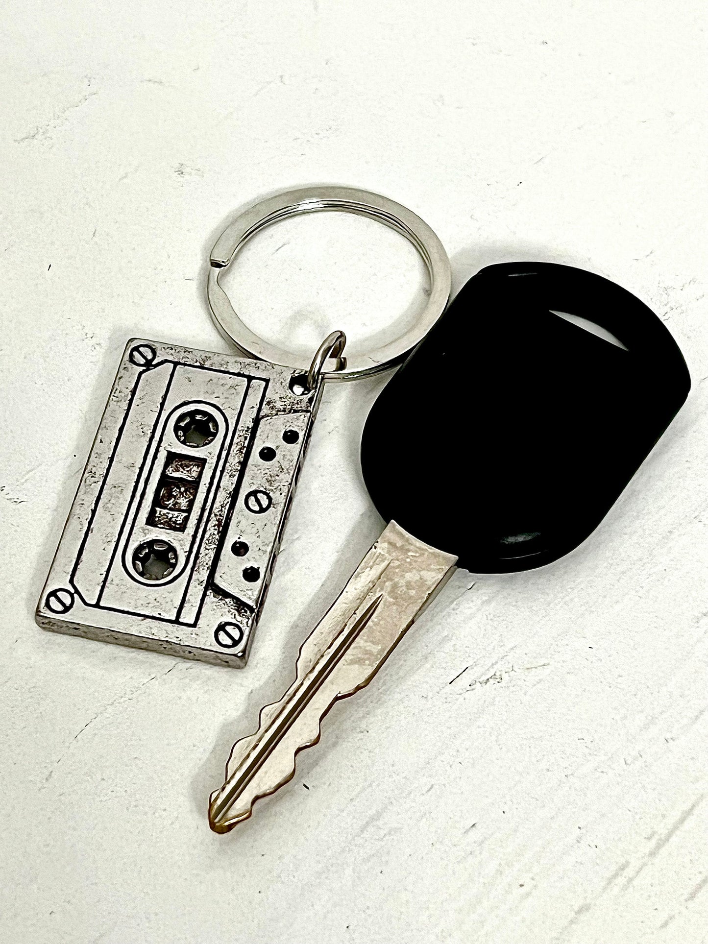 Vintage Cassette Keychain and Headphones