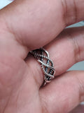 Braided Wire Band – 7mm Wide Sterling Silver Ring
