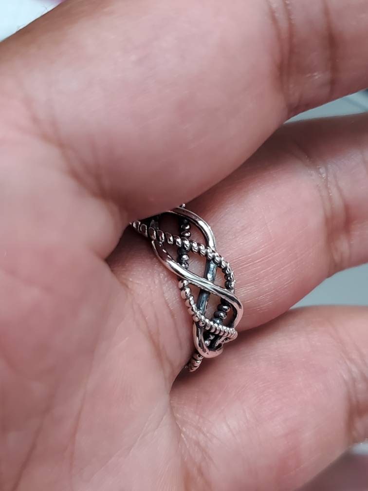 Braided Wire Band – 7mm Wide Sterling Silver Ring