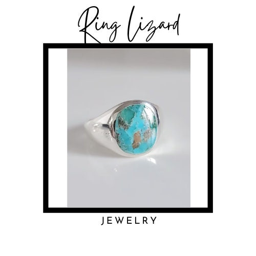 Round Turquoise Men's Ring