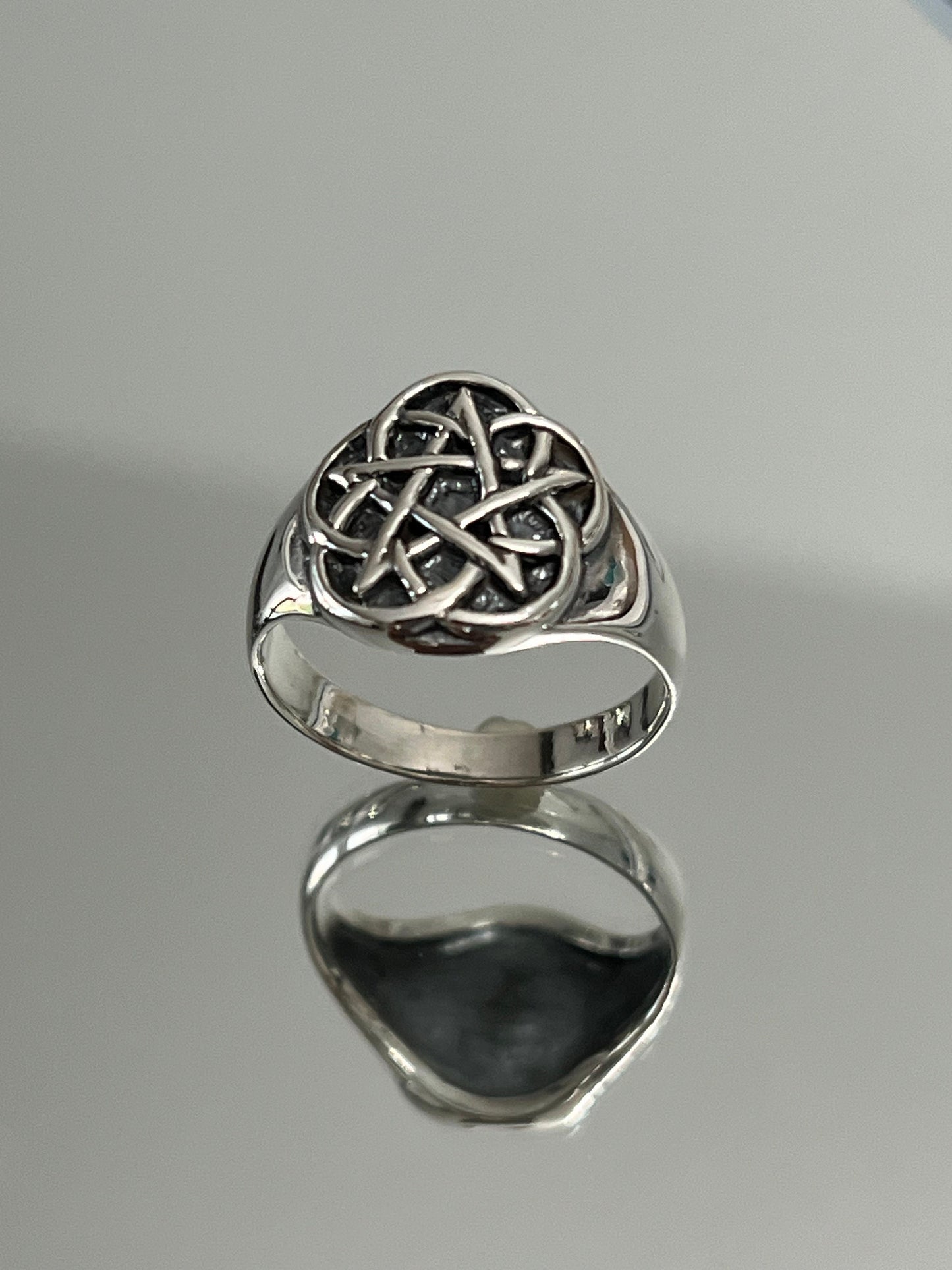 Star Ring, Sterling Silver Ring, Men's Band, 925 Silver, Pentagram, Greek