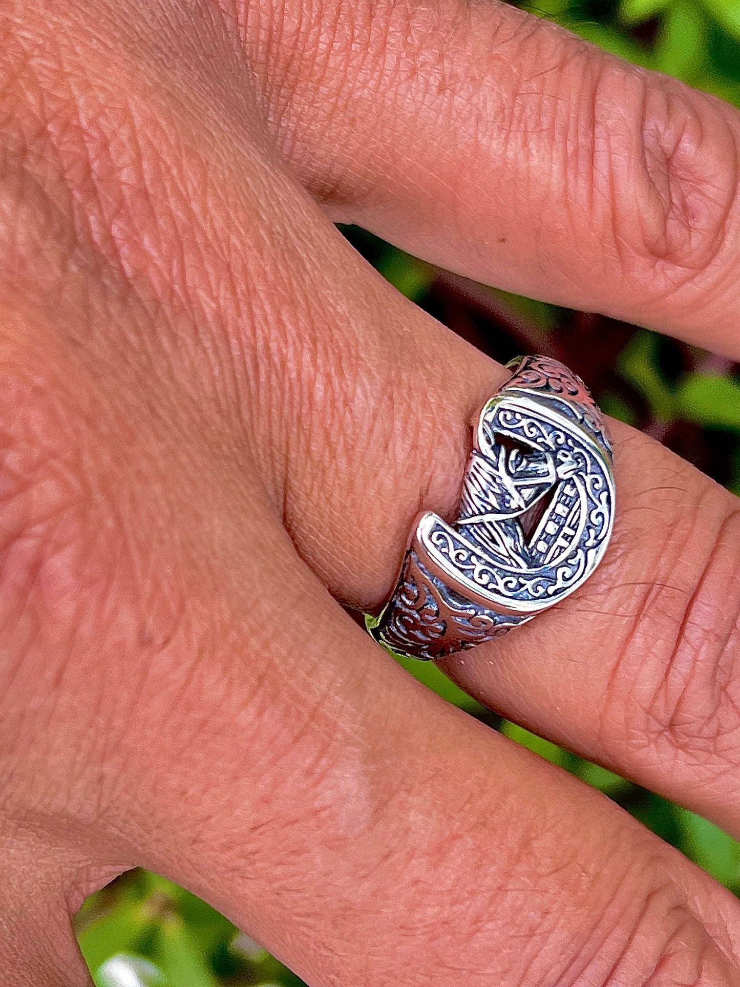 Sterling Silver Horse Ring: Lucky Horseshoe Equestrian Jewelry