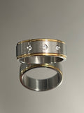 Three Diamond Masculine Wedding Ring