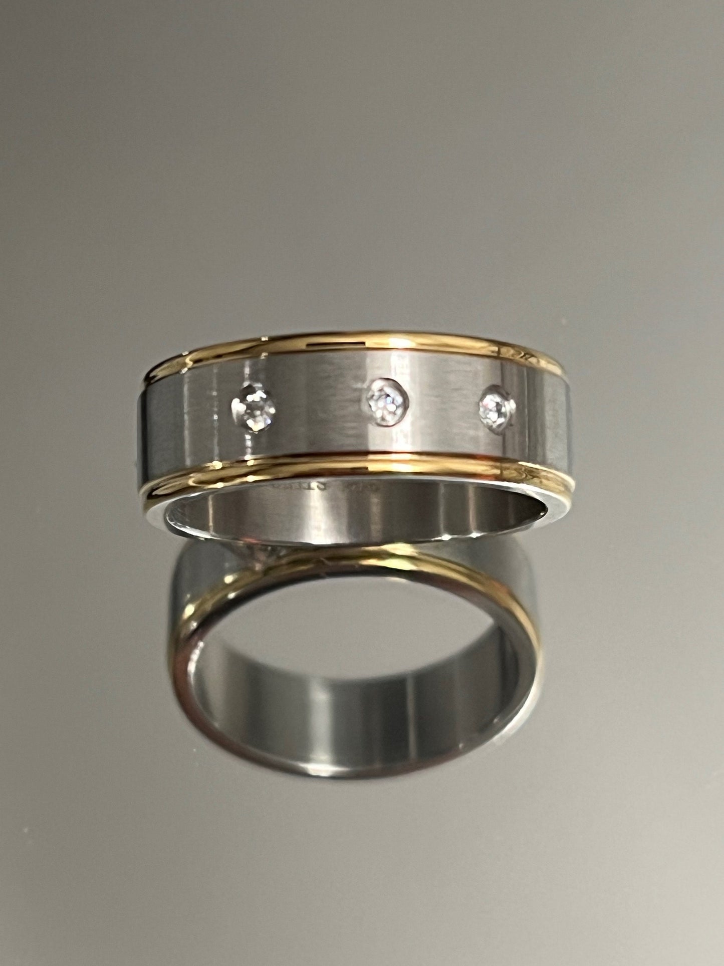 Three Diamond Ring Masculine Rings Wedding Band For Elegant Design