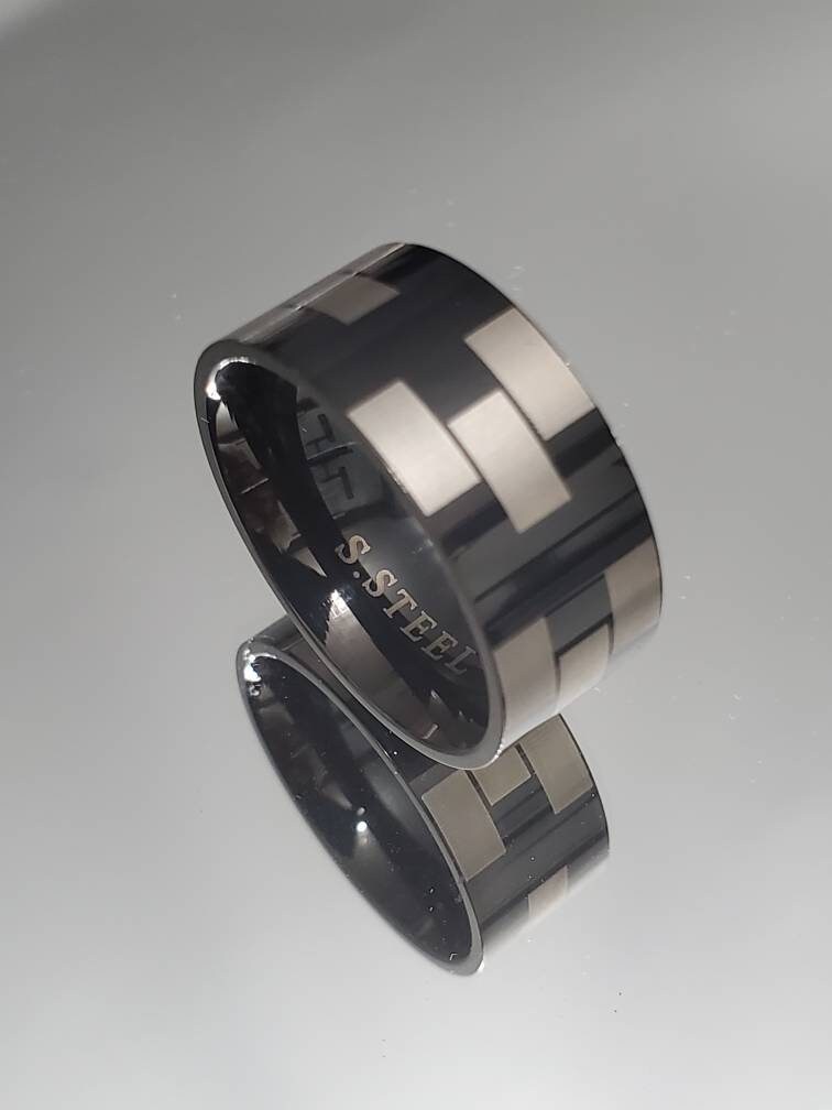 Black 3 Square Print Band