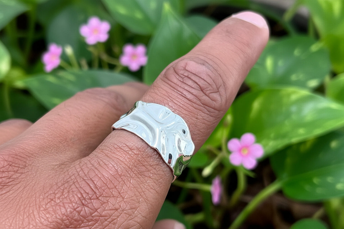 Foil Unisex Wedding Ring – Sterling Silver with 12.5mm Band Width