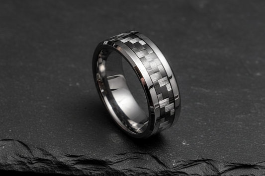 Men's Carbon Fiber Tungsten Ring Car Enthusiast