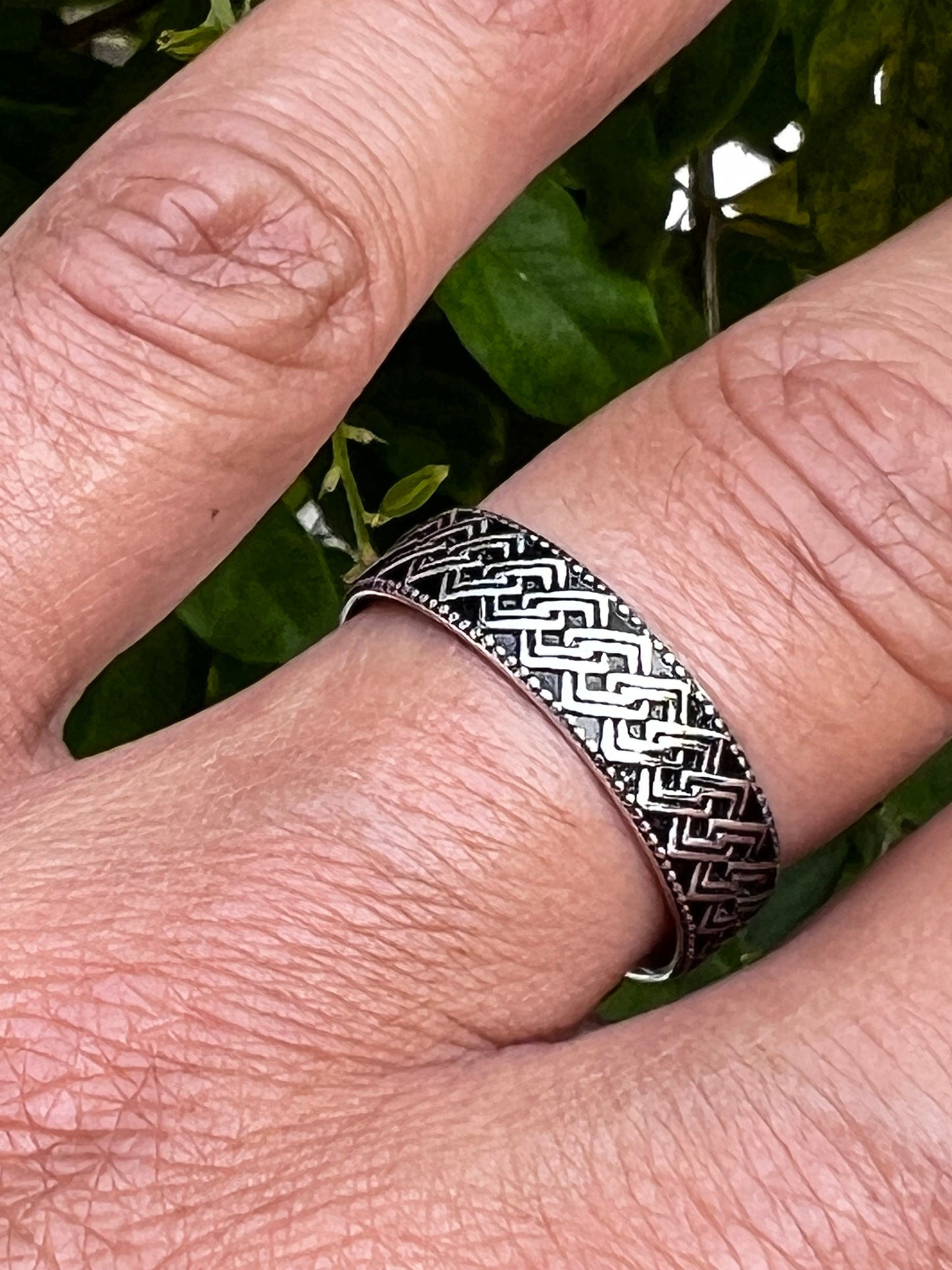 Diamond Pattern Sterling Silver Rings