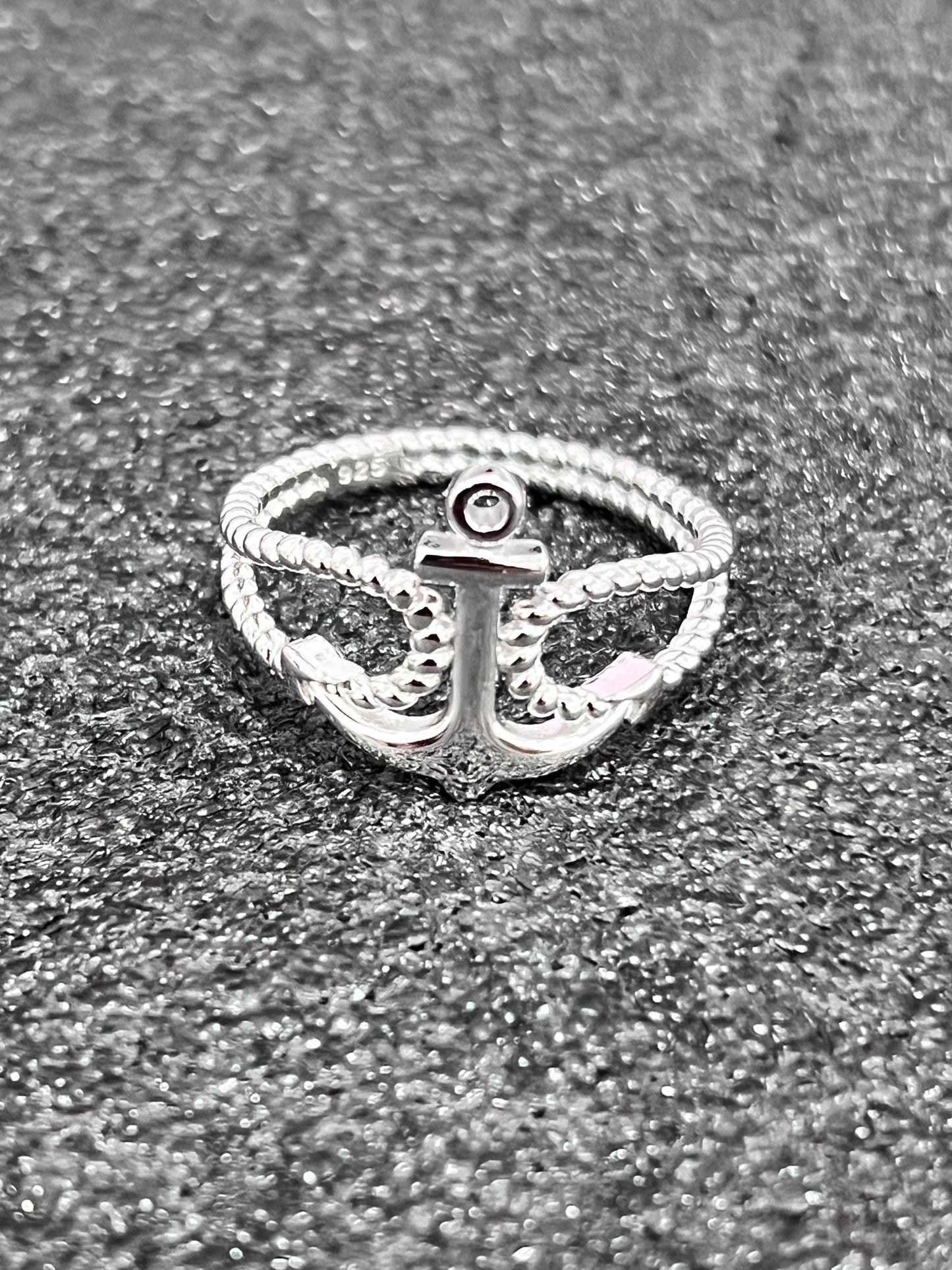 Rope and Anchor Men's Silver Ring