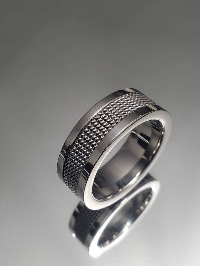 The Silver Men's Ring, Stainless Steel 316L, Wedding Band, Daily Fashion, Anillo!