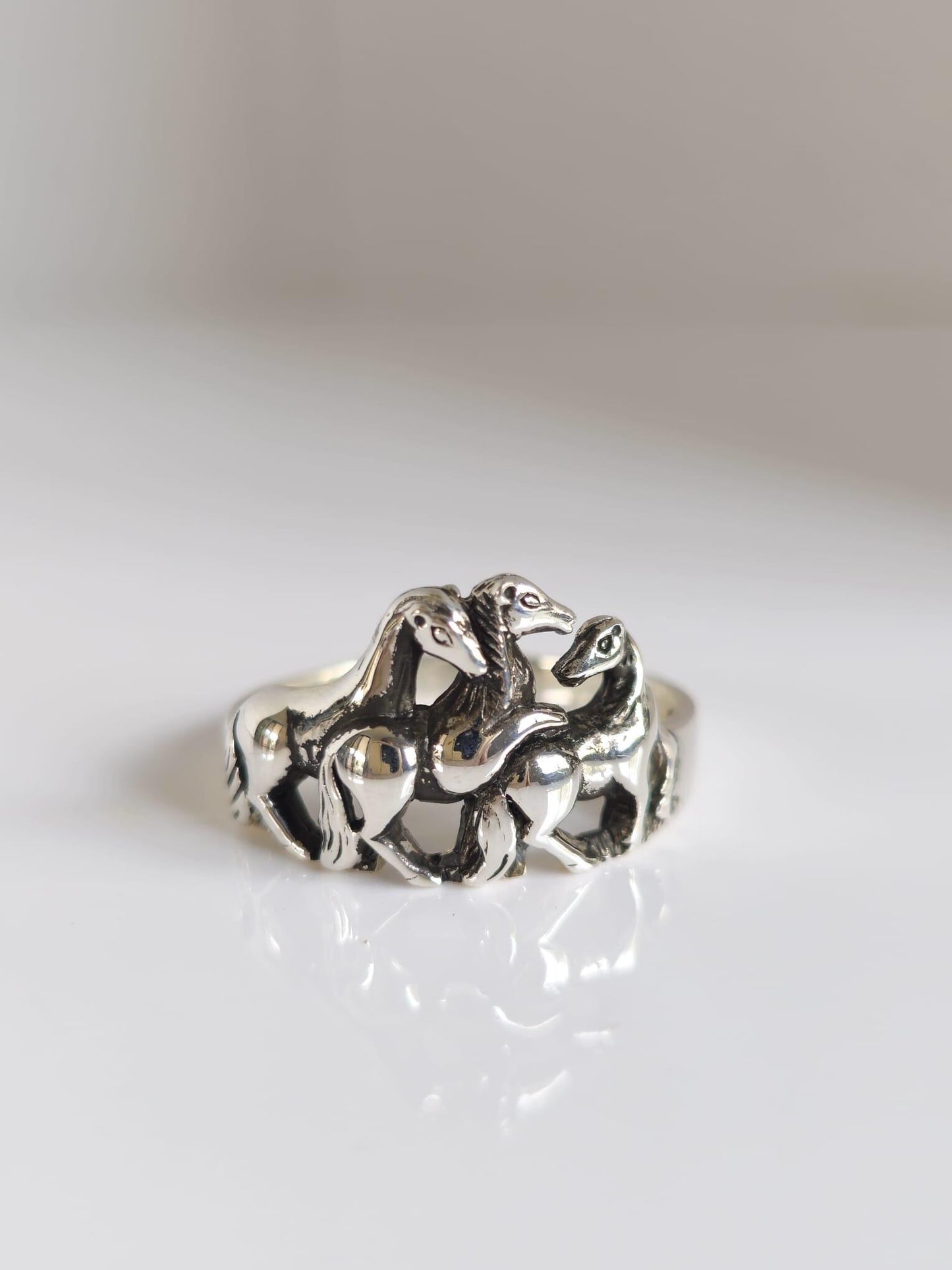 Sterling Silver Horse Ring: Equestrian Jewelry Gift