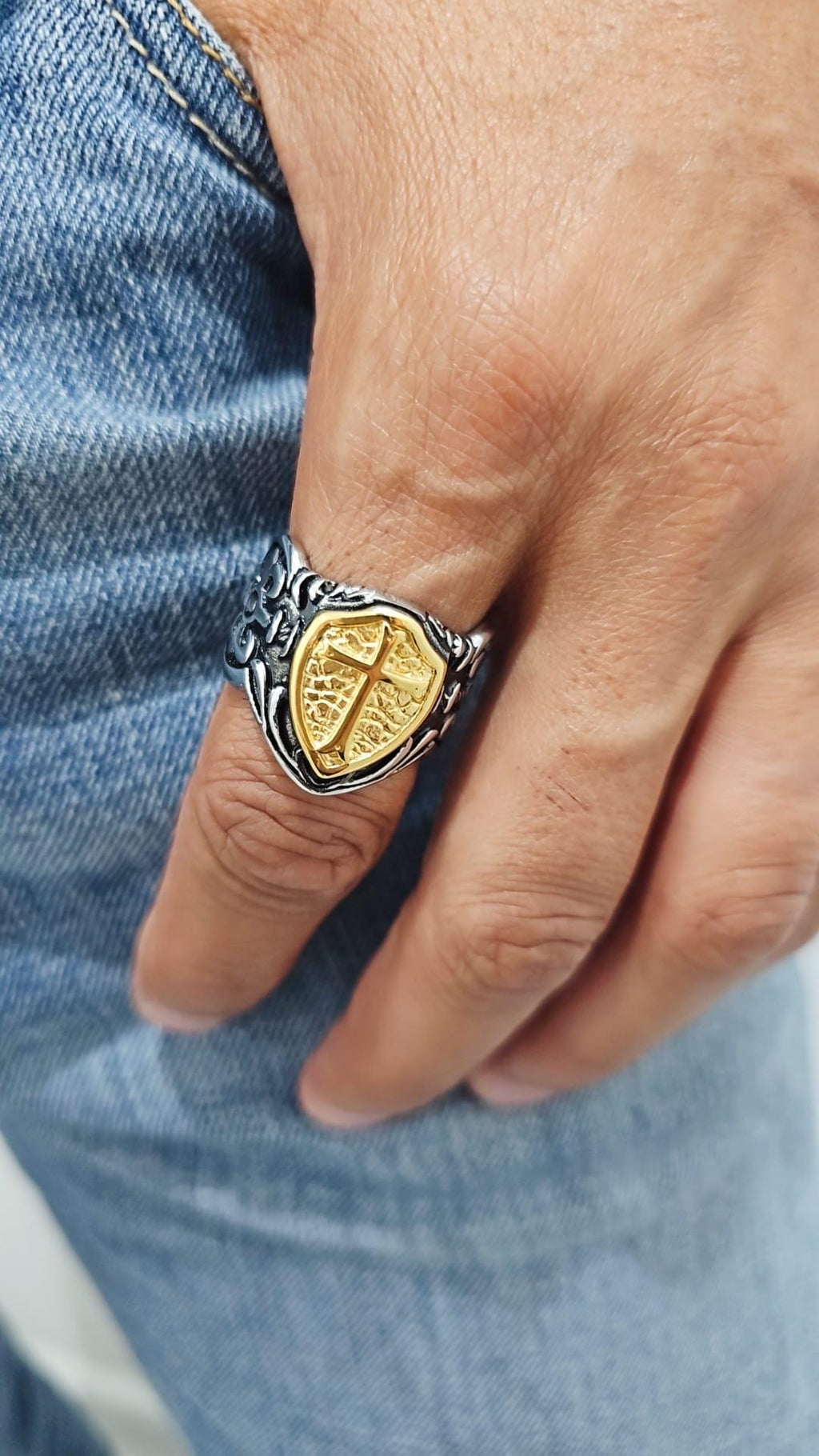 Cross Men's Ring – Stainless Steel