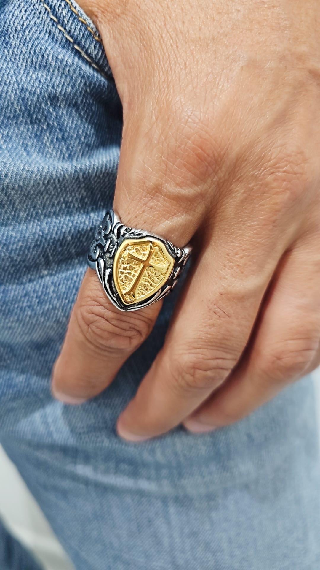 Cross Men's Ring – Stainless Steel