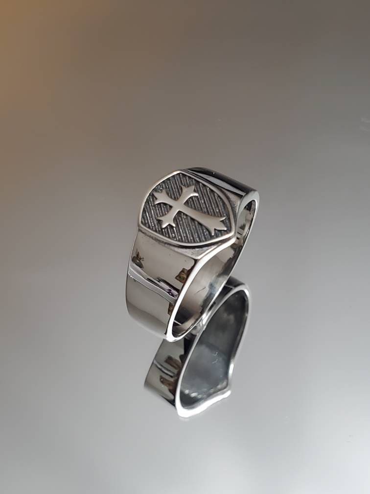 Cross Ring Men's Sterling Silver Ring