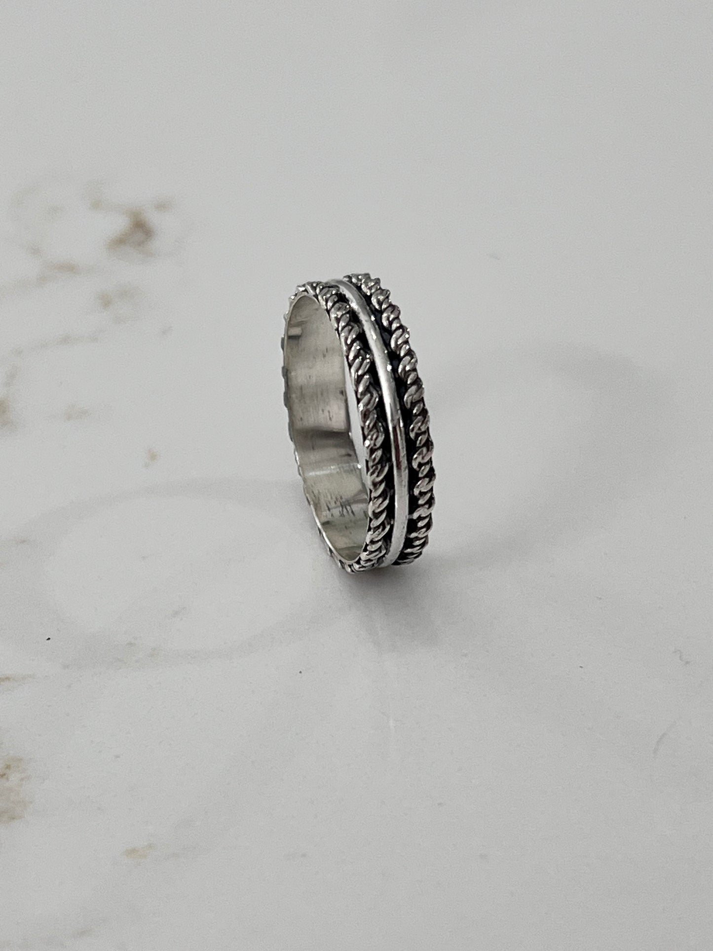 Sterling Silver Rope Ring, Durable Men's Band, Silver Band, Wedding Statement Ring, Gift for him/her, Unisex