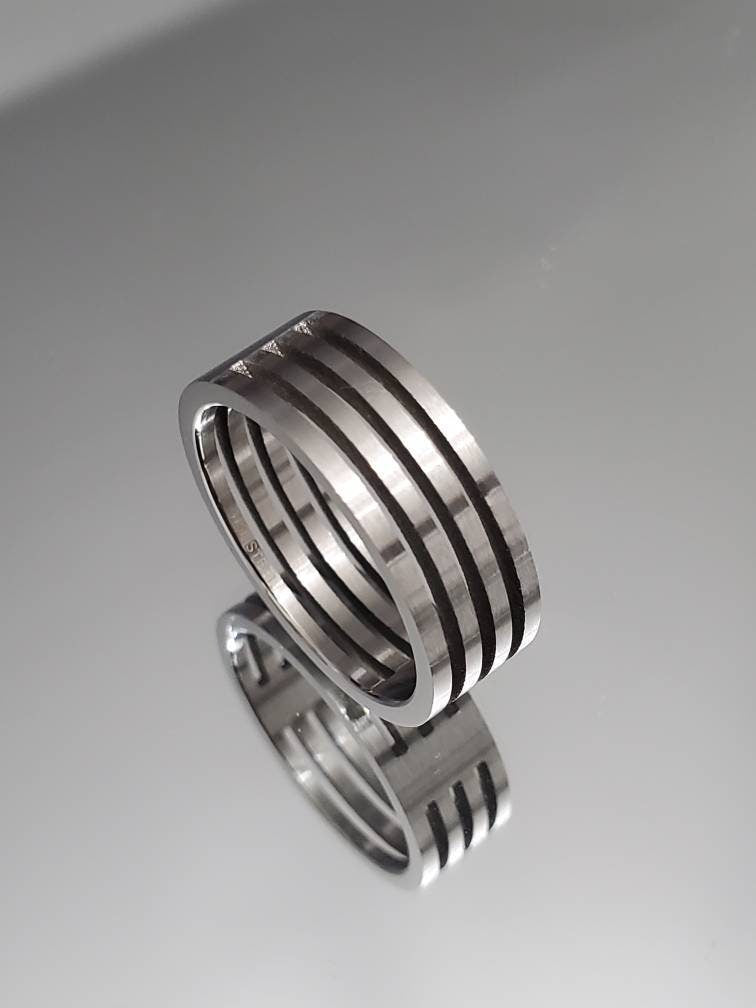 3 Stripes Band 316L Stainless Steel