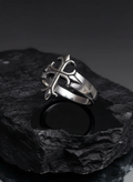 Medieval Cross Men's Ring – Oxidized Sterling Silver