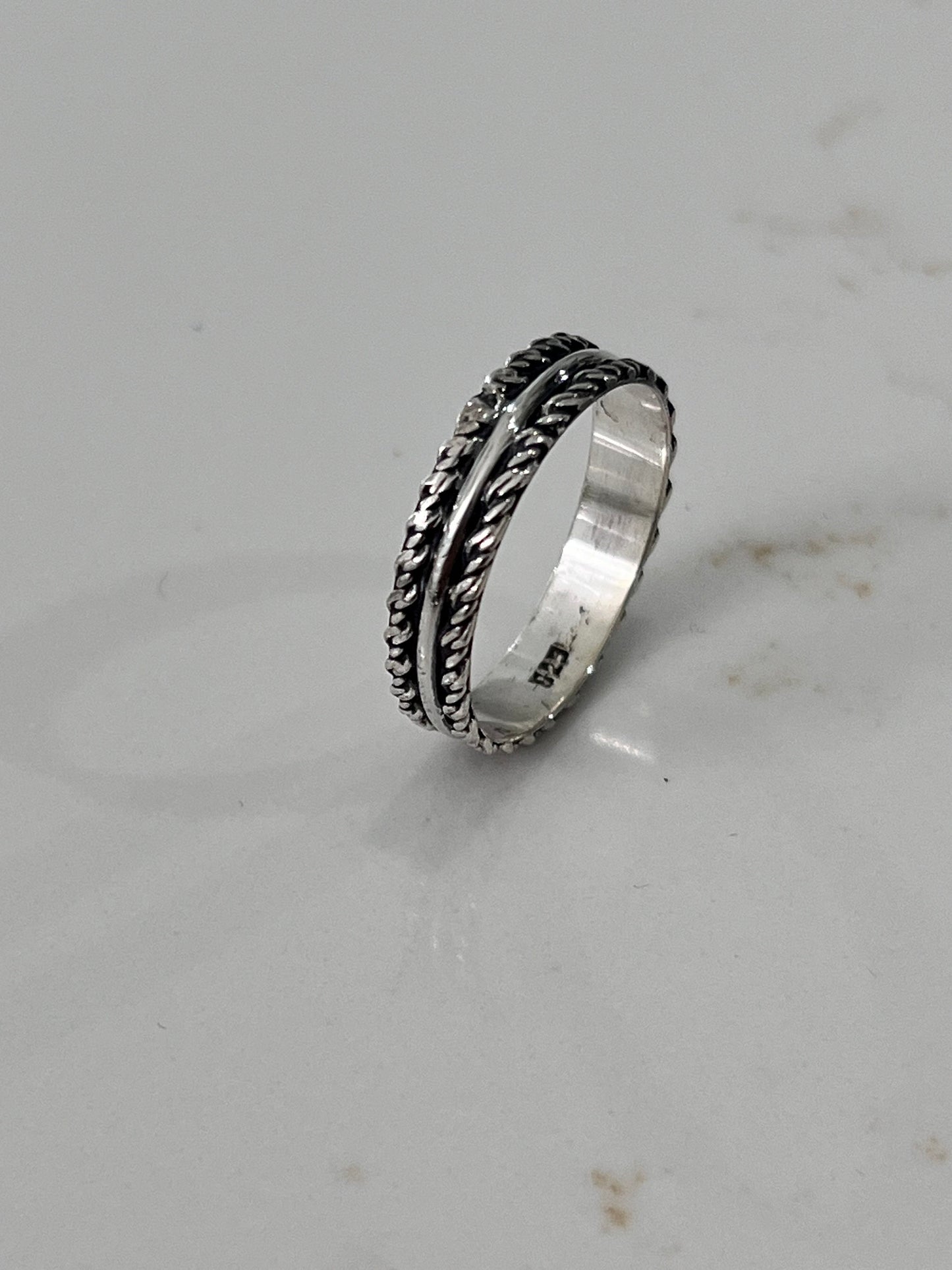 Sterling Silver Rope Ring, Durable Men's Band, Silver Band, Wedding Statement Ring, Gift for him/her, Unisex