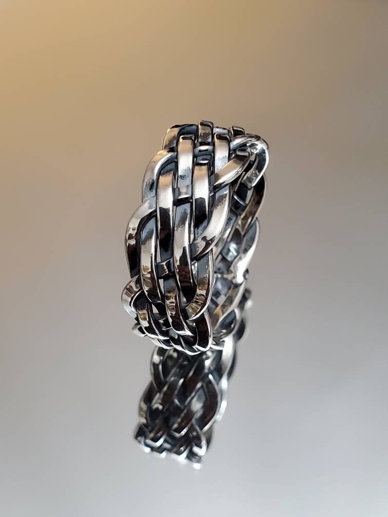 Oxidized Band Sterling Silver Men's Ring