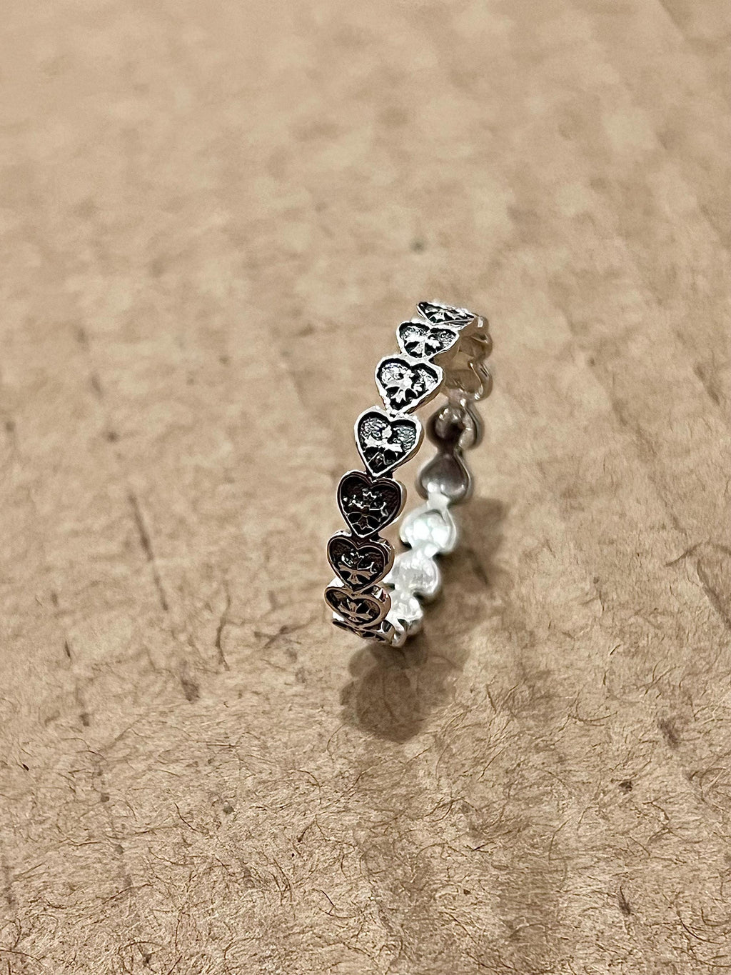 Oxidized Heart Cross Ring – Sterling Silver with Finish