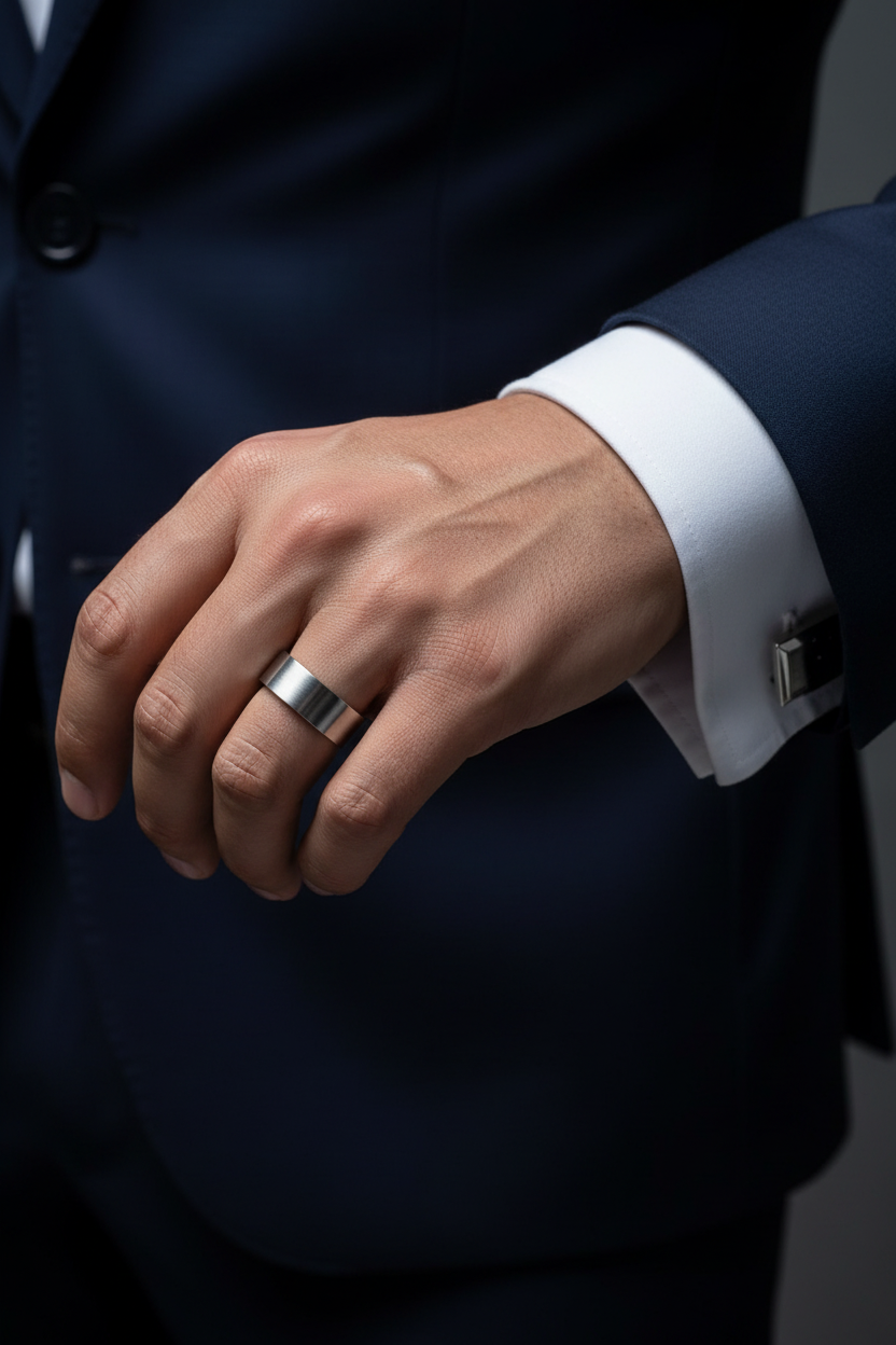 Geometric Square Fashionable Men's Ring – Stainless Steel
