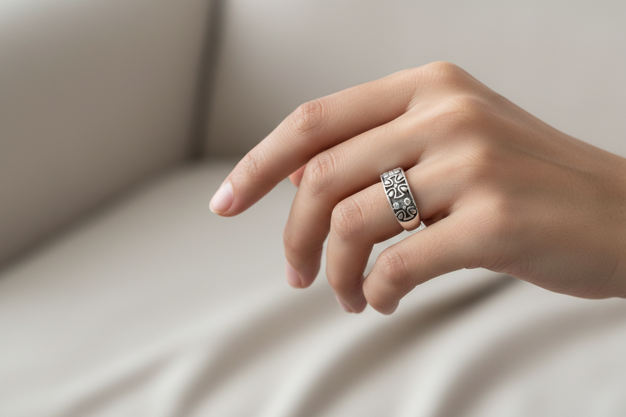 Maltese Cross Sterling Silver Men's Ring