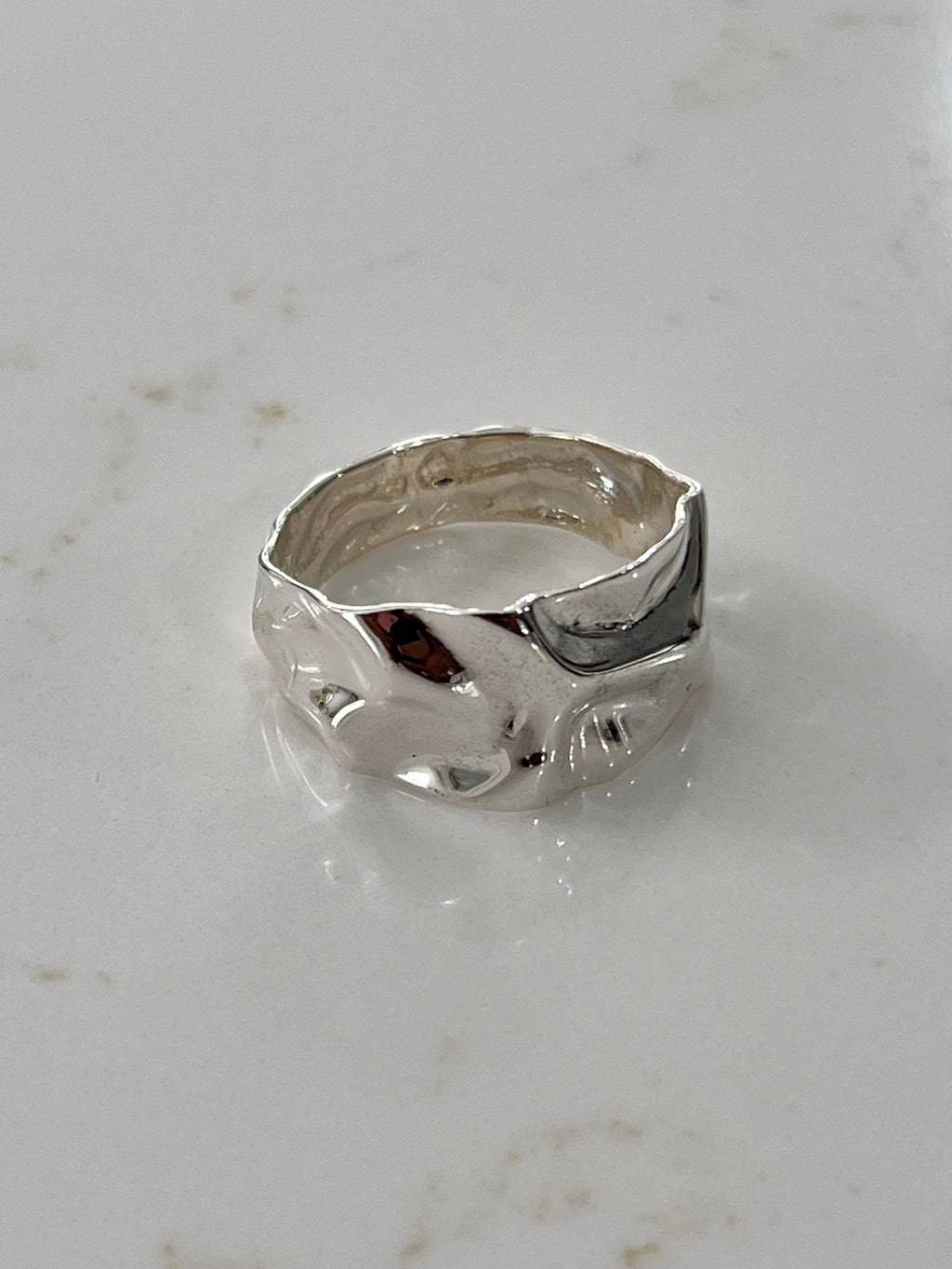 Foil Unisex Wedding Ring – Sterling Silver with 12.5mm Band Width