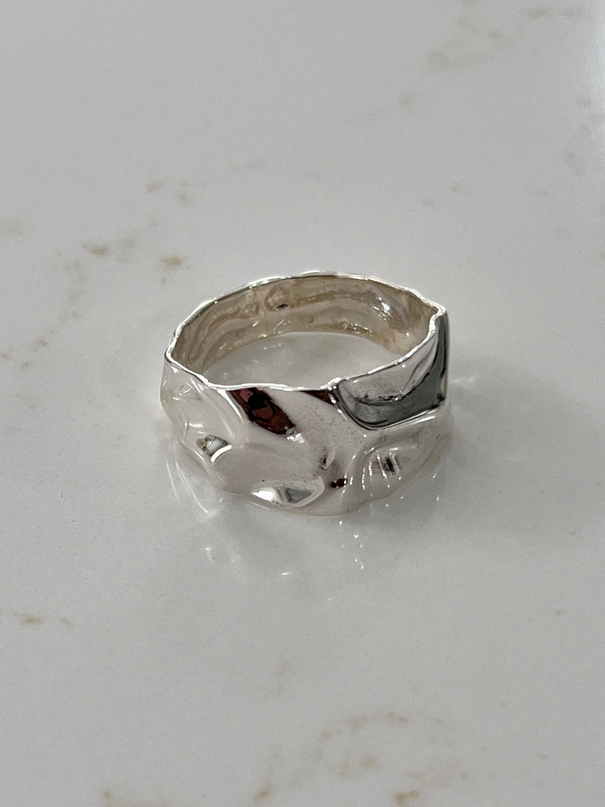 Foil Unisex Wedding Ring – Sterling Silver with 12.5mm Band Width