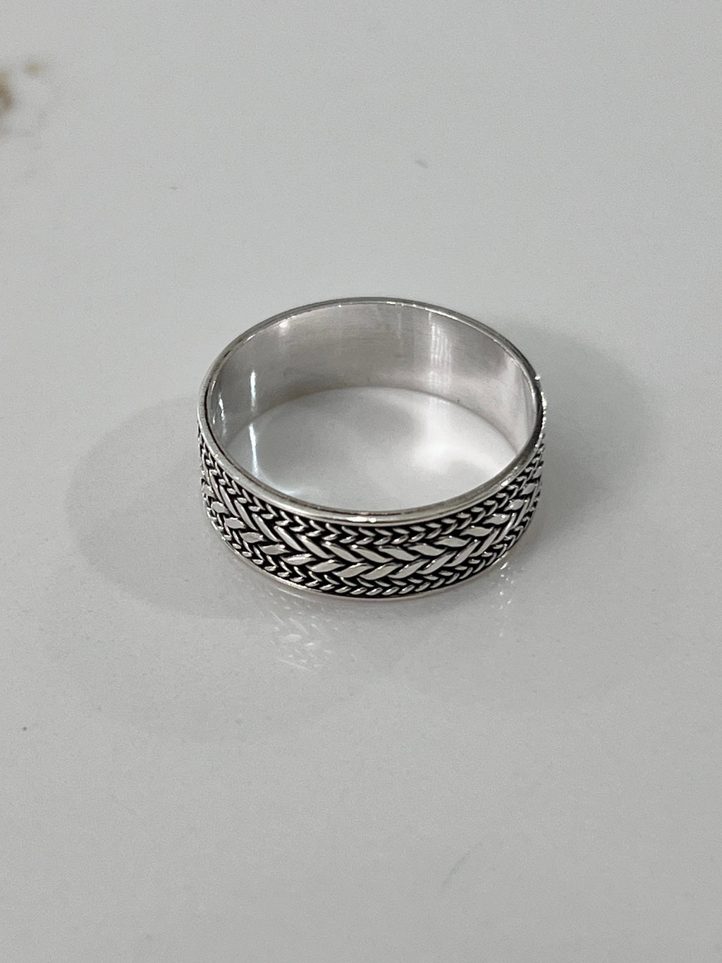 Men's Woven Leaves Sterling Silver