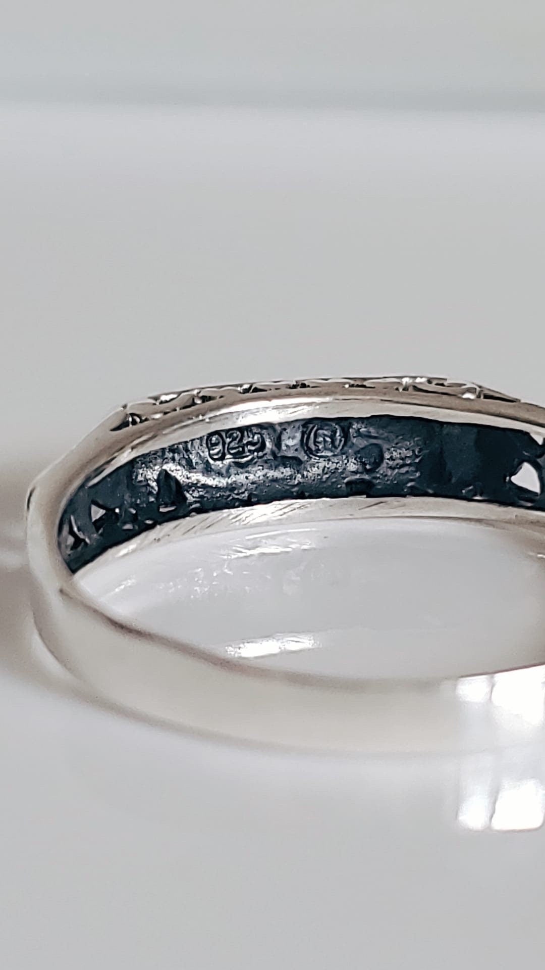 Oxidized Sterling Silver Design Ring