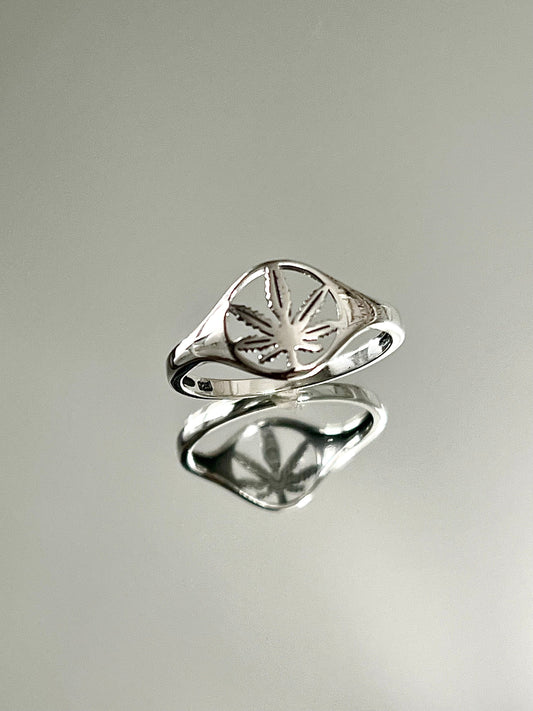 Marijuana Ring Sterling Silver Men & Women's Ring