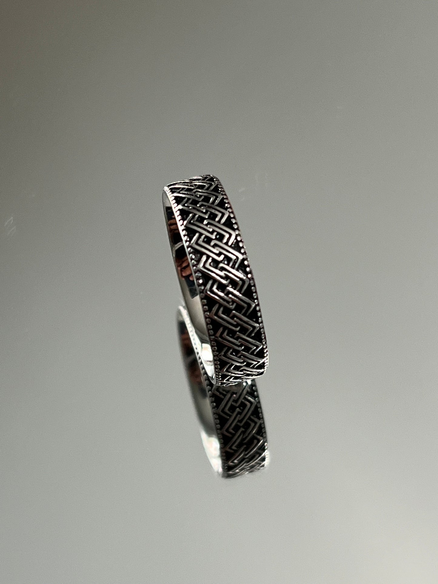 Diamond Pattern Sterling Silver Rings