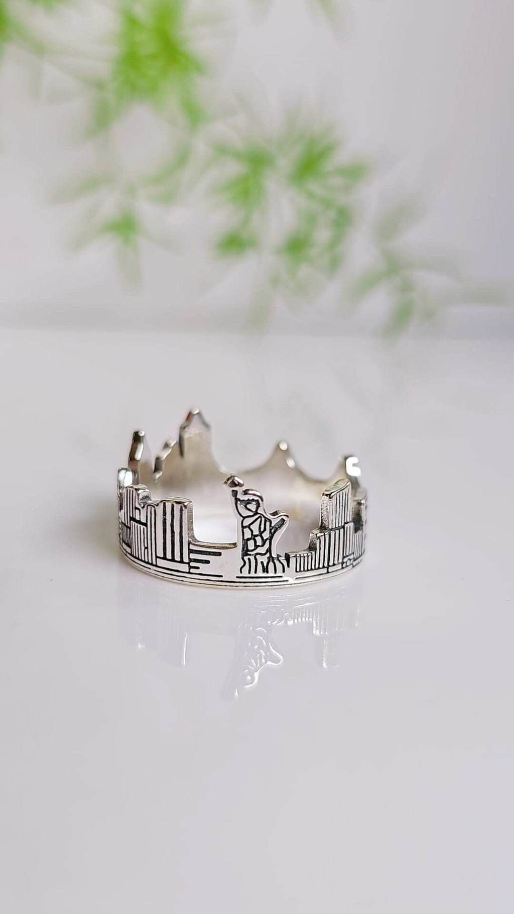 Skyline Men's Ring – Sterling Silver with 12mm Band Width