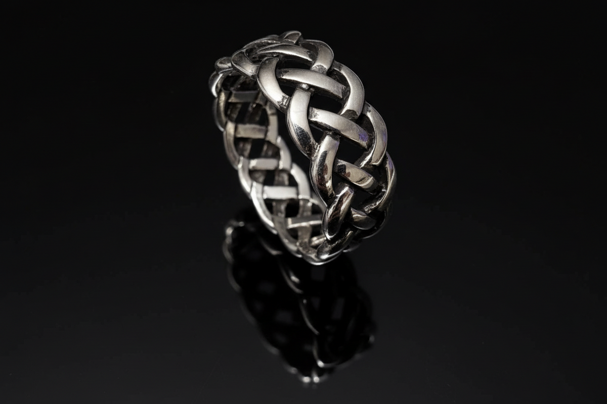 Woven Men's Wedding Ring – 925 Sterling Silver