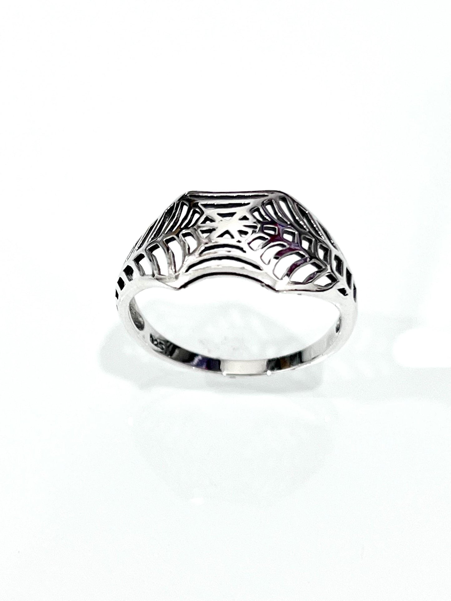 Spider Web Sterling Silver Ring