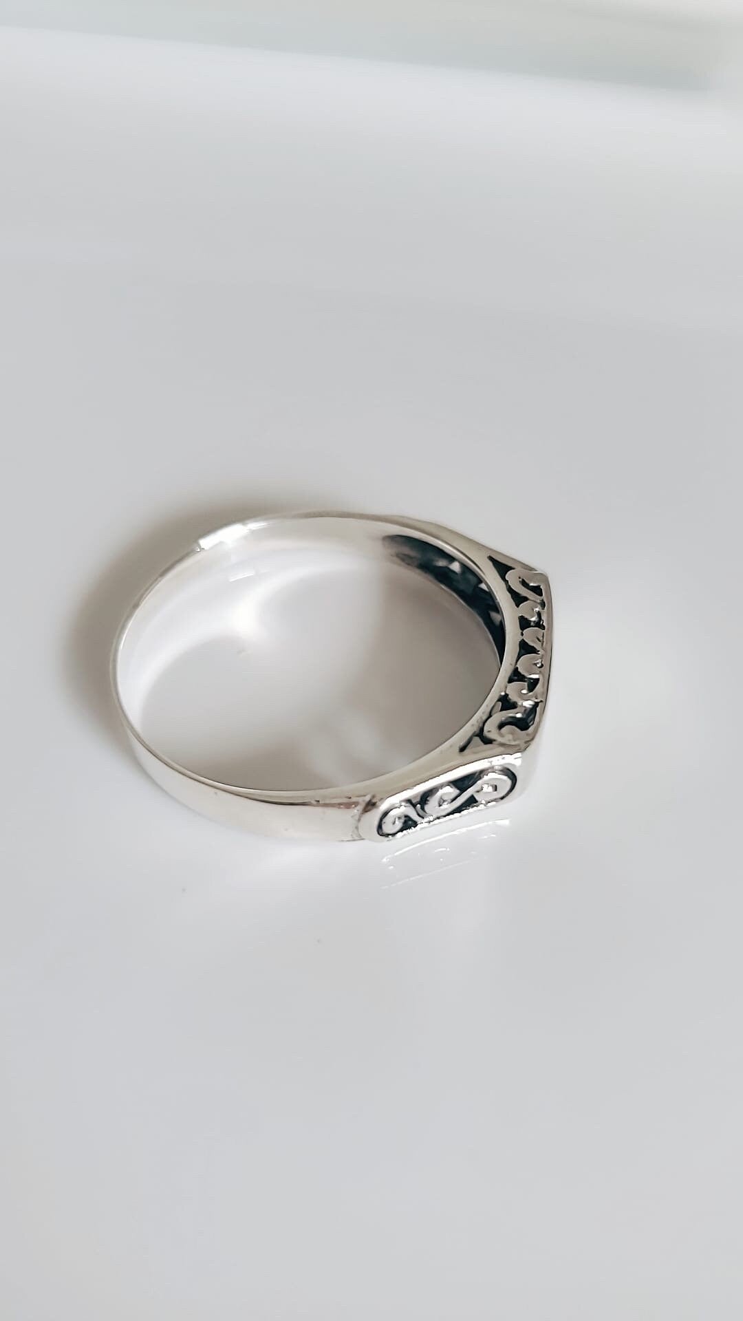 Oxidized Sterling Silver Design Ring