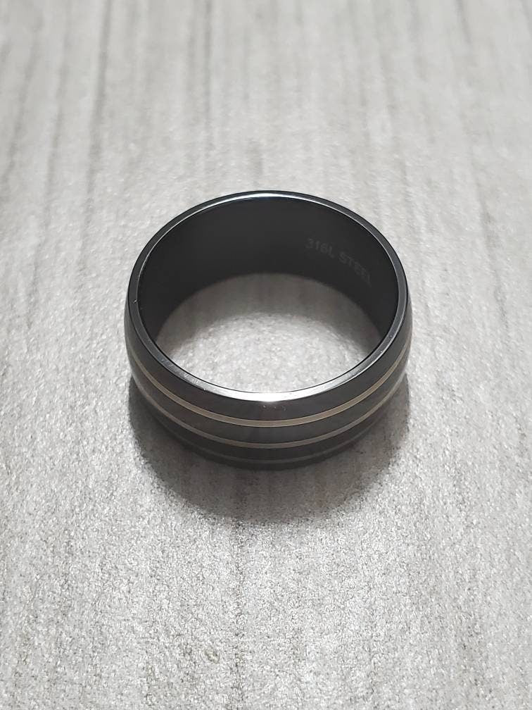 Black 3 Stripe Ring
