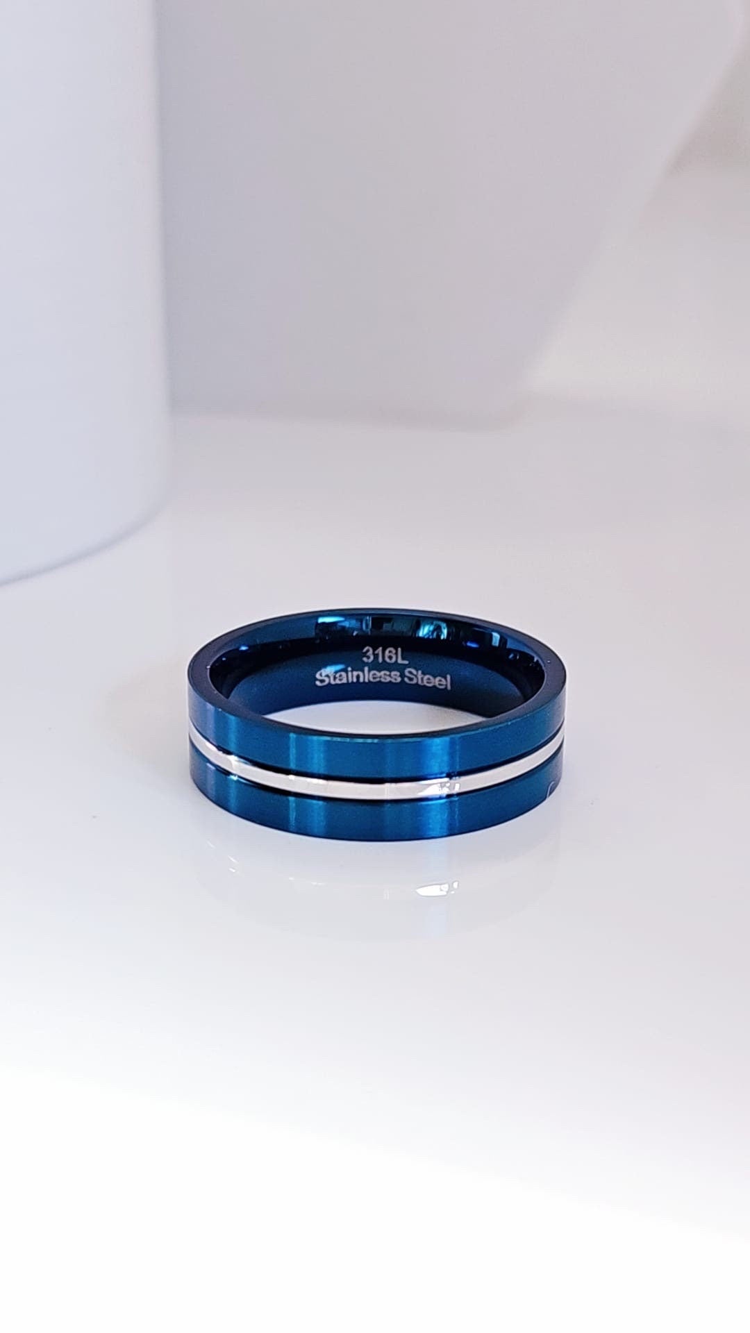 Blue/Silver Stainless Steel Band