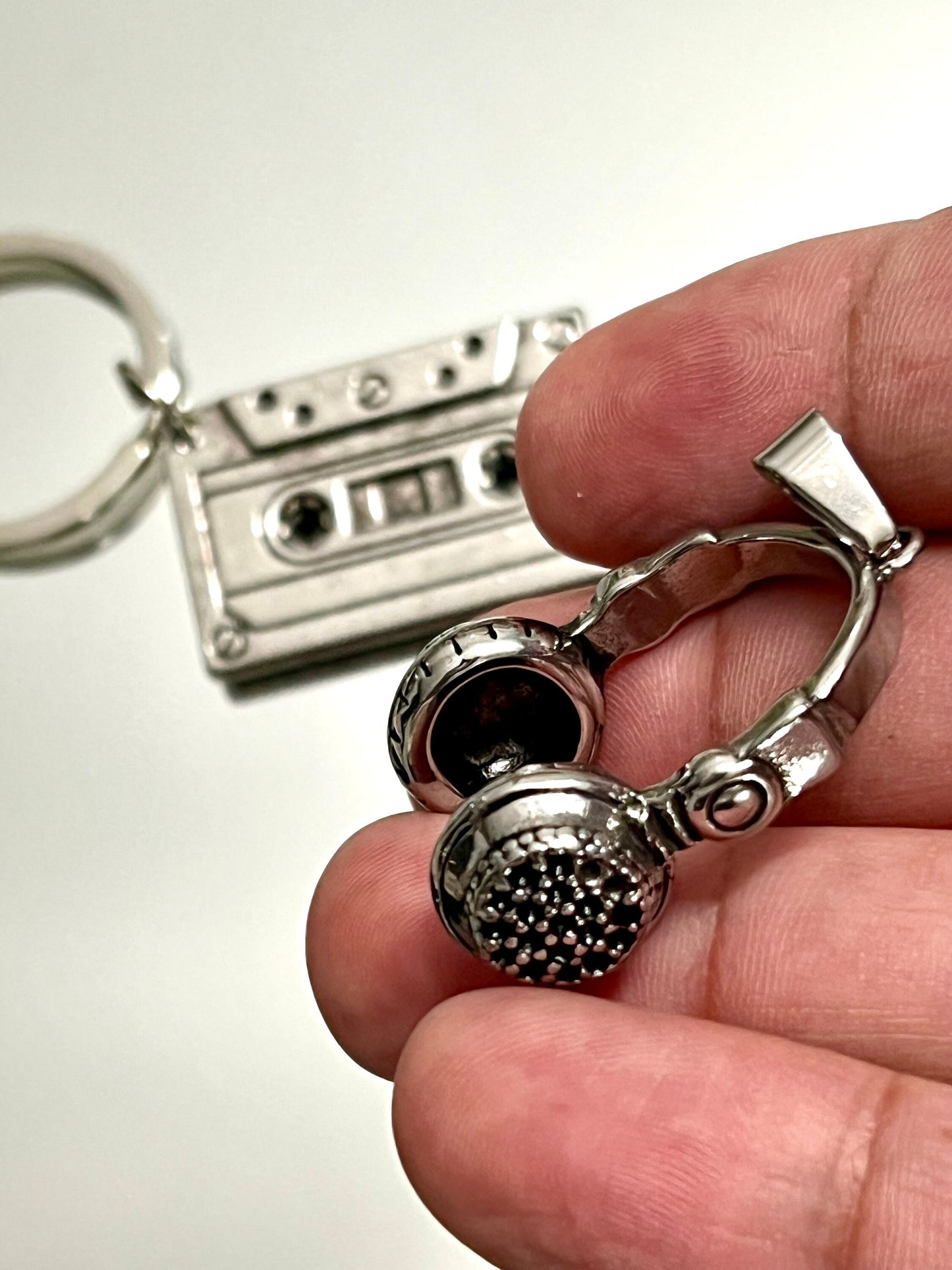 Vintage Cassette Keychain and Headphones