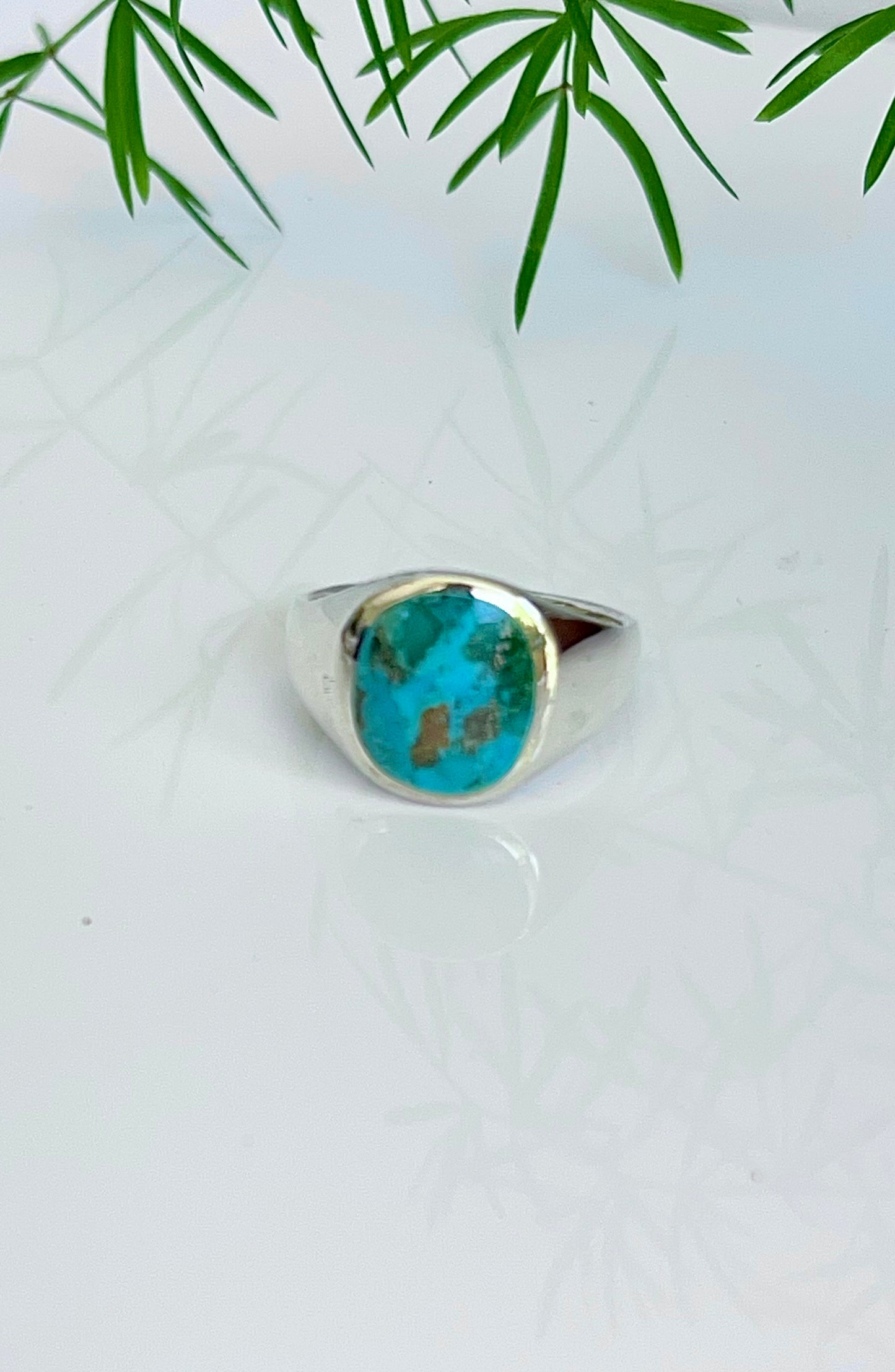 Round Turquoise Men's Ring