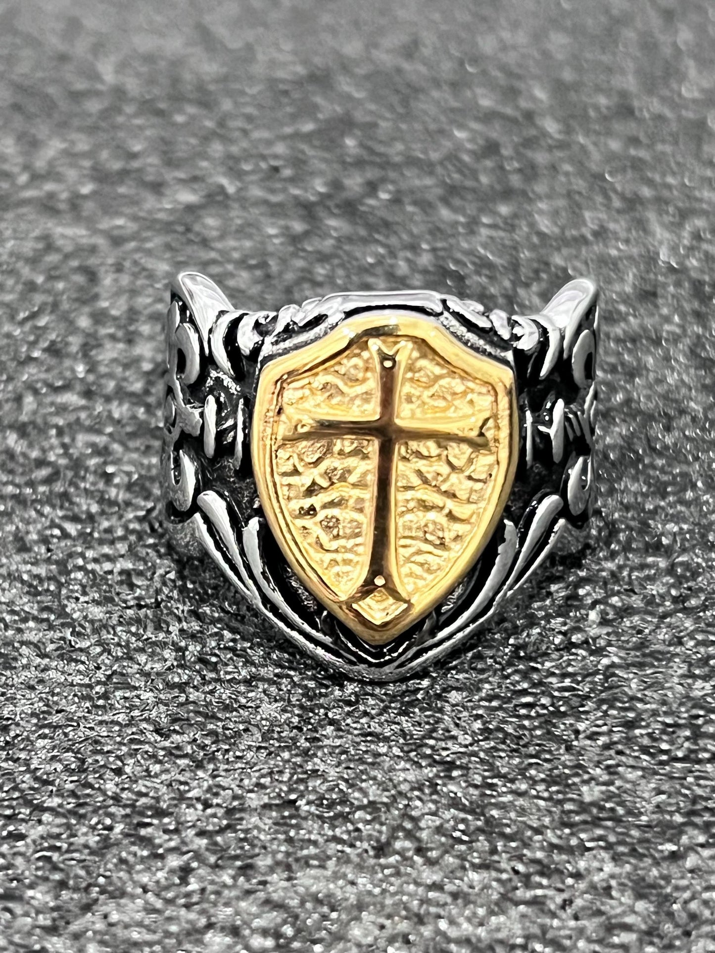 Cross Ring Men's Stainless Steel Ring