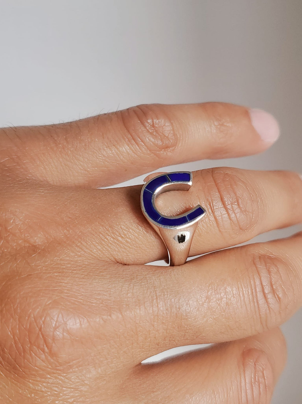 Horse Shoe Blue Rider Ring