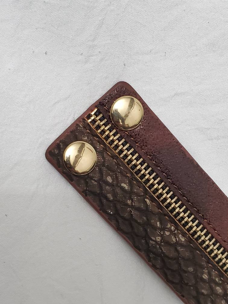 Handmade Leather Bracelet Zipper Design